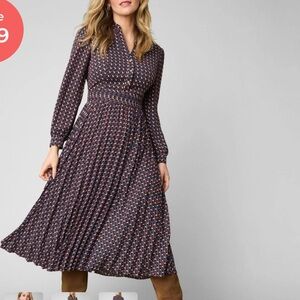 UNTUCKit Pleated Gia Midi Dress Red Size 10